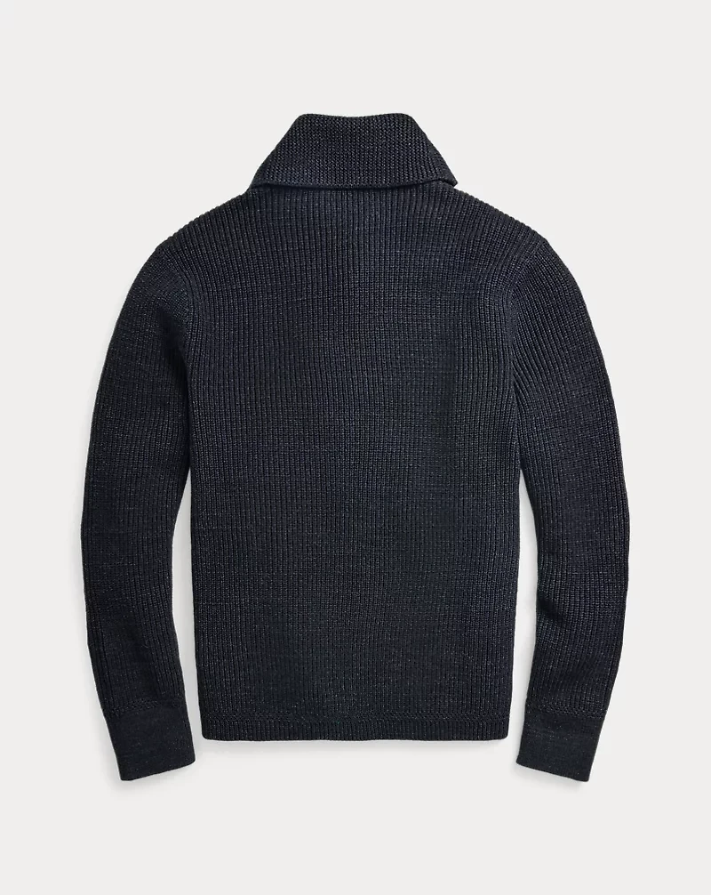 Cotton Shawl-Collar Cardigan