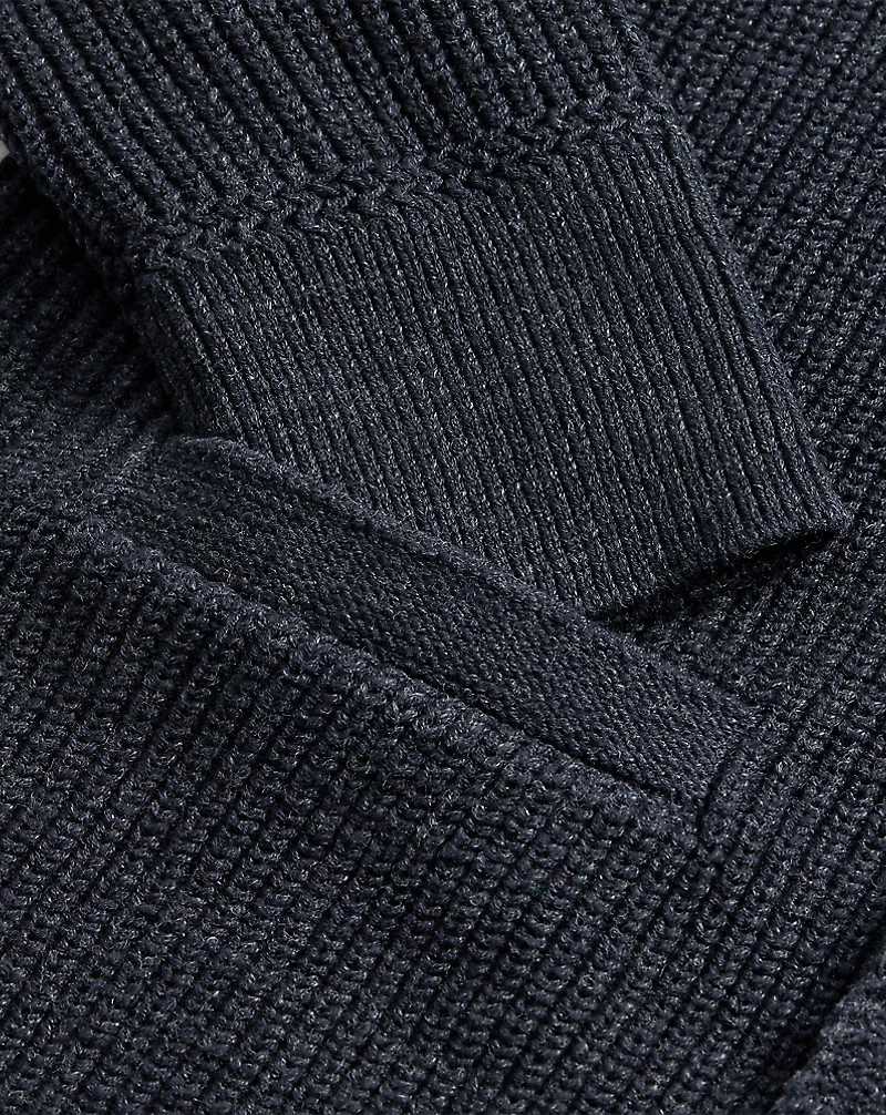 Cotton Shawl-Collar Cardigan