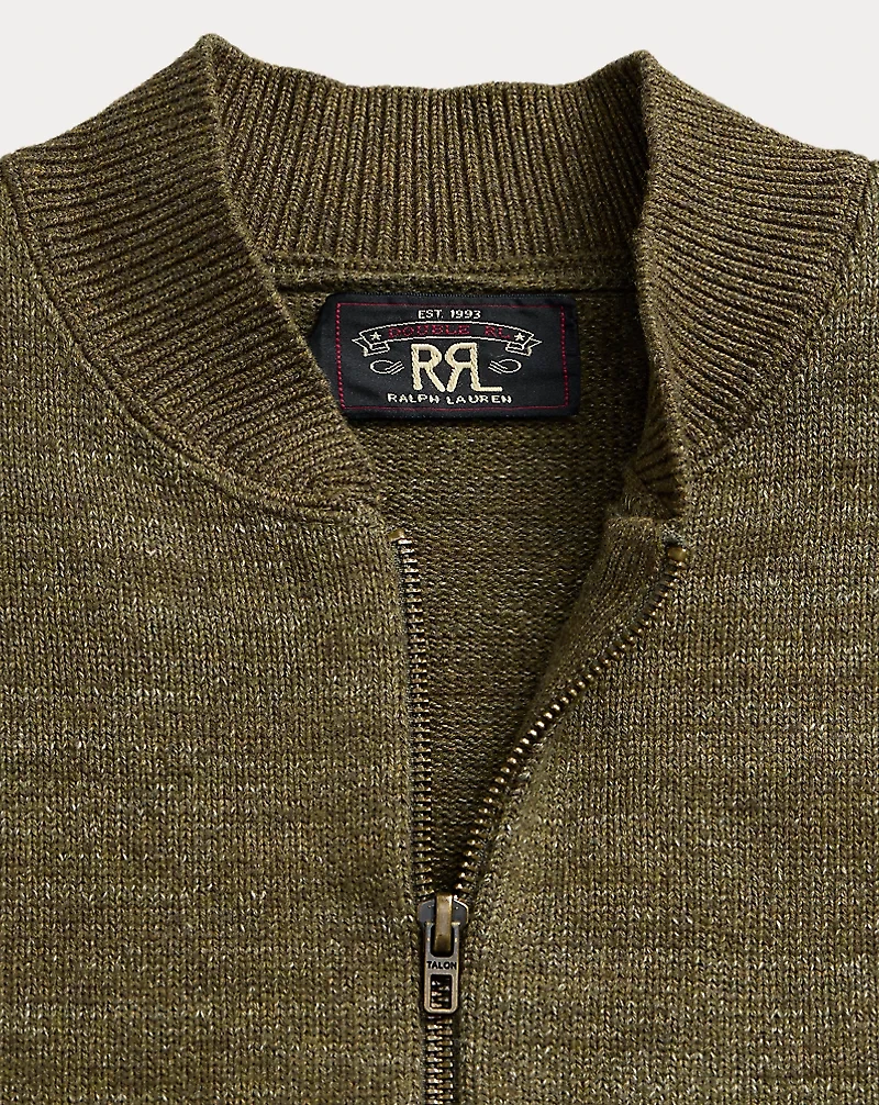 Cotton-Wool Full-Zip Sweater