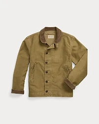 Corduroy-Collar Cotton Deck Jacket