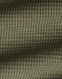 Garment-Dyed Waffle-Knit Henley Shirt