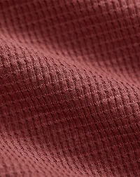 Garment-Dyed Waffle-Knit Henley Shirt