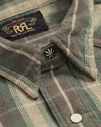 Slim Fit Plaid Twill Western Shirt