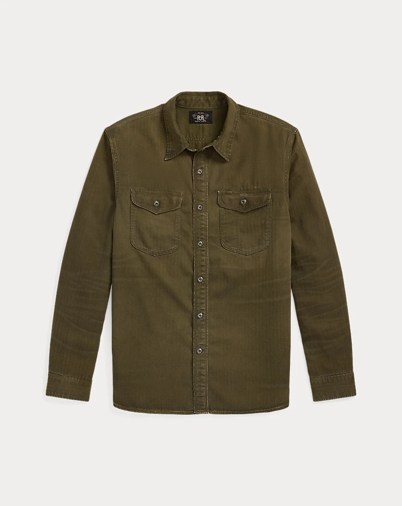 Garment-Dyed Herringbone Twill Workshirt