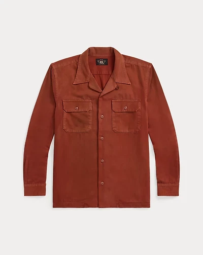 Garment-Dyed Twill Camp Shirt