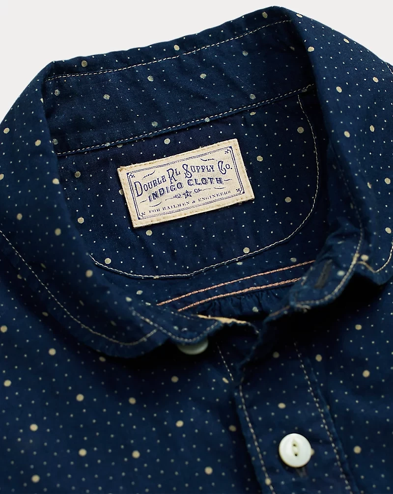 Dot-Print Indigo Workshirt