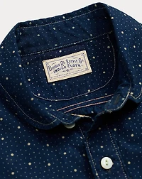 Dot-Print Indigo Workshirt