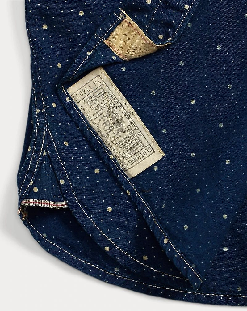 Dot-Print Indigo Workshirt
