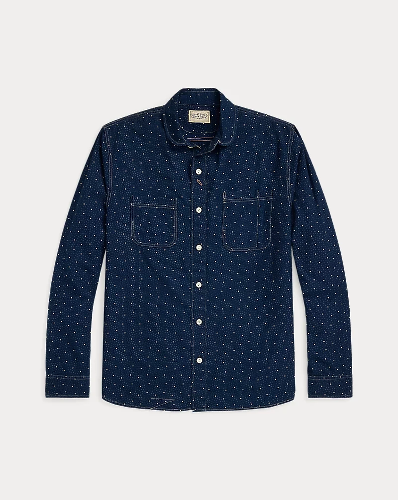 Dot-Print Indigo Workshirt