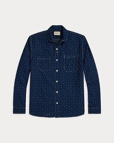 Dot-Print Indigo Workshirt