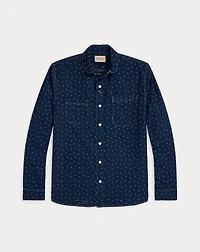 Dot-Print Indigo Workshirt