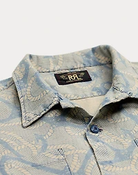 Indigo Anchor-Print Camp Shirt