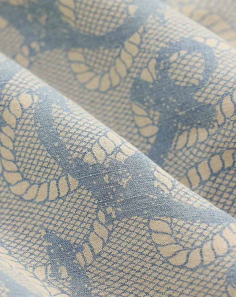 Indigo Anchor-Print Camp Shirt