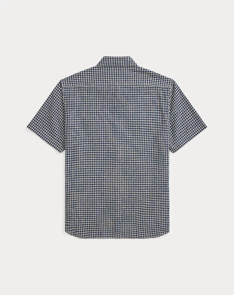 Indigo Checked Seersucker Workshirt