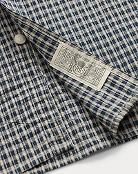 Indigo Checked Seersucker Workshirt