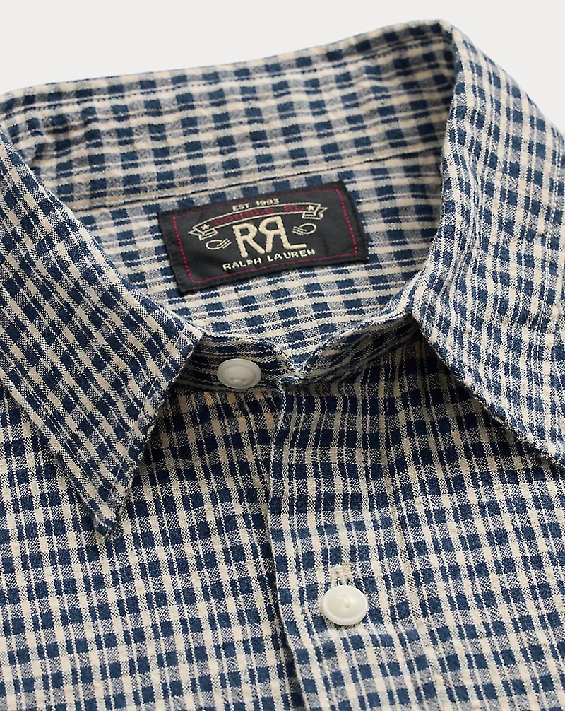 Indigo Checked Seersucker Workshirt
