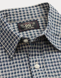 Indigo Checked Seersucker Workshirt