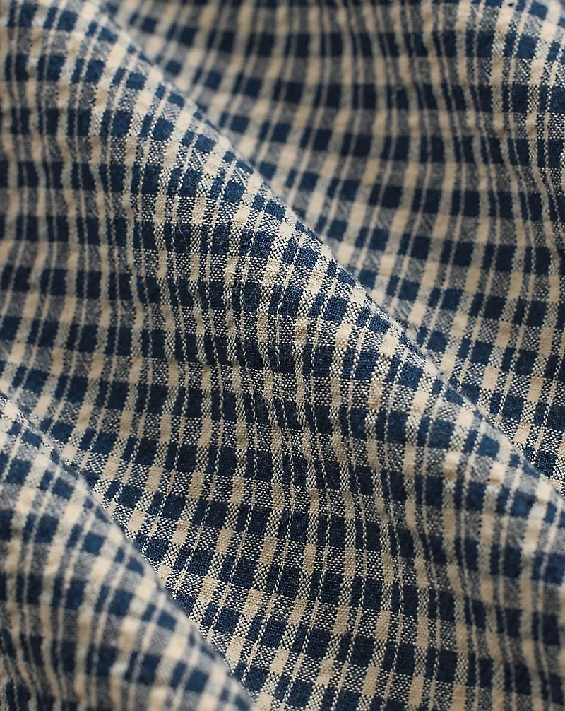 Indigo Checked Seersucker Workshirt