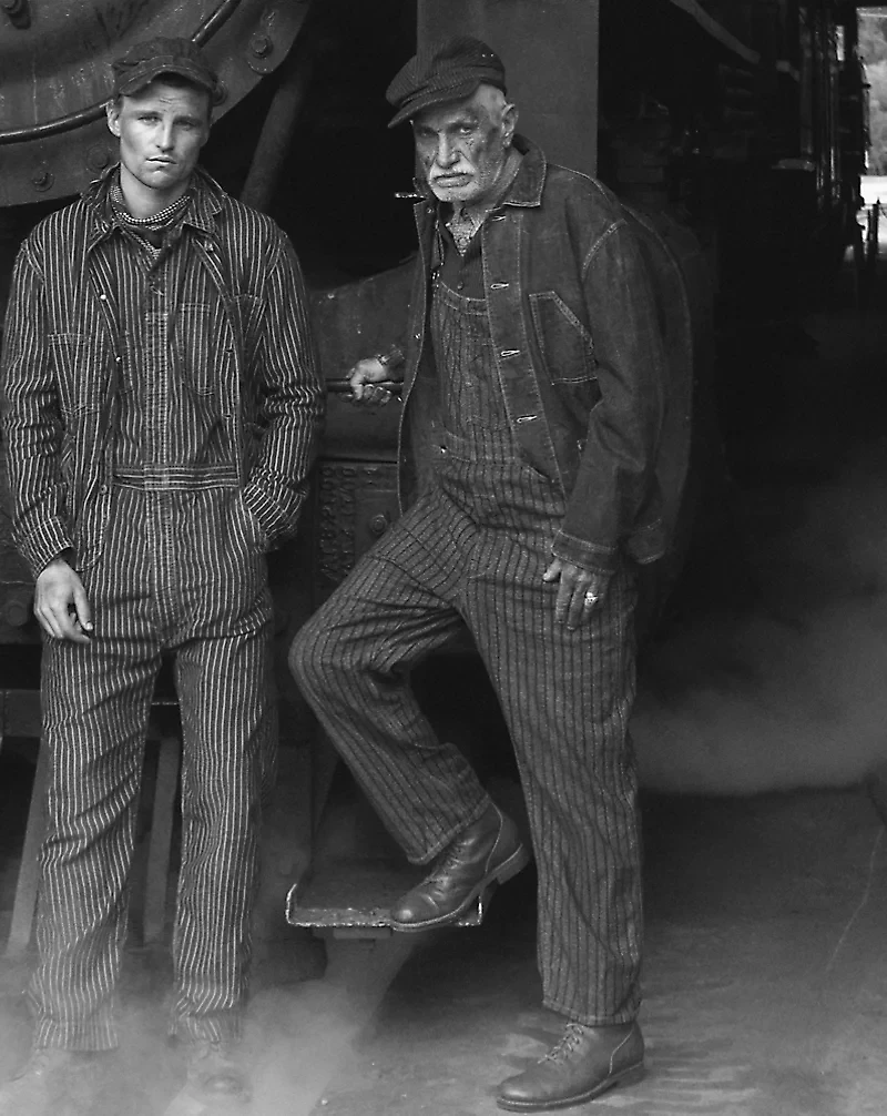 Indigo Striped Twill Overall