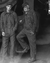 Indigo Striped Twill Overall