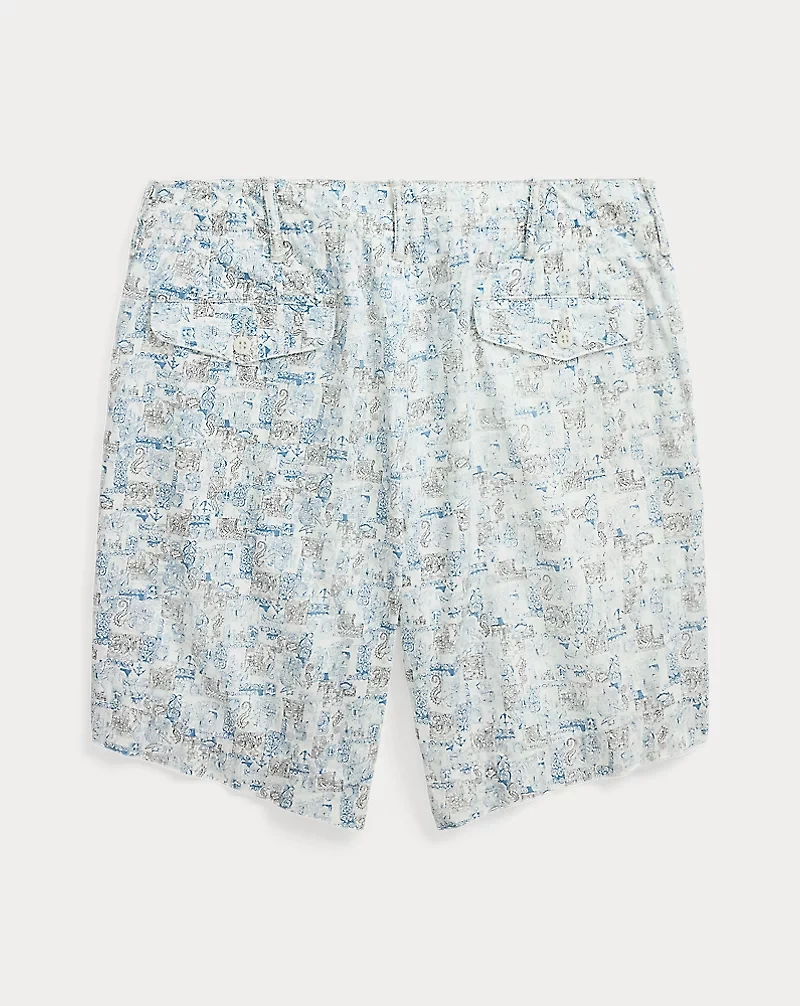 Nautical-Print Oxford Officer’s Short