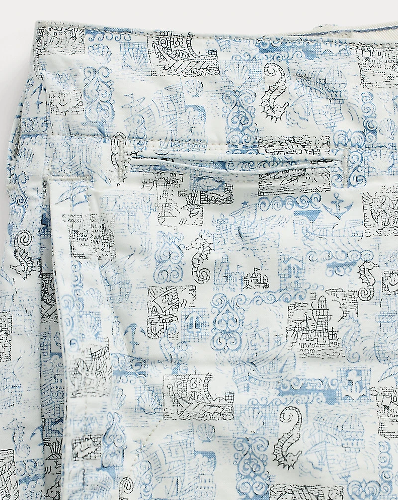 Nautical-Print Oxford Officer’s Short