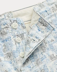 Nautical-Print Oxford Officer’s Short