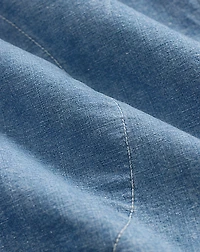 Indigo Cotton-Linen Chambray Short