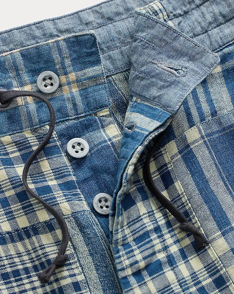 Indigo Patchwork Drawstring Pant