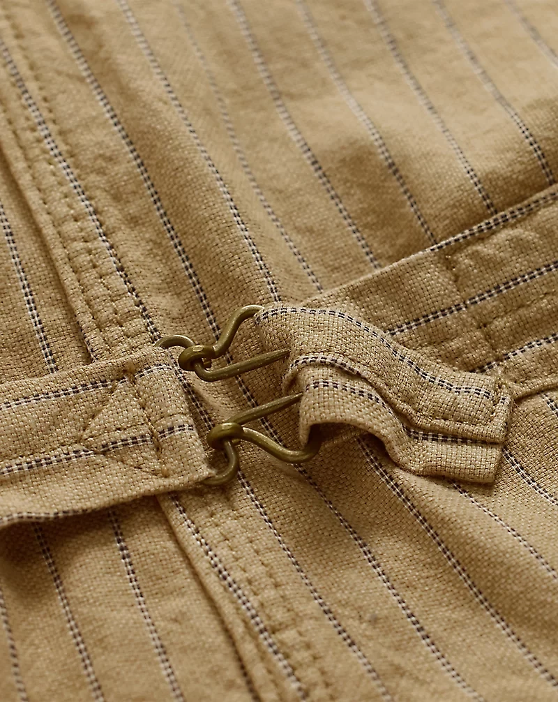 Striped Linen-Cotton Overall