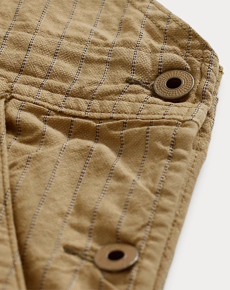 Striped Linen-Cotton Overall