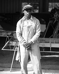 Striped Linen-Cotton Overall