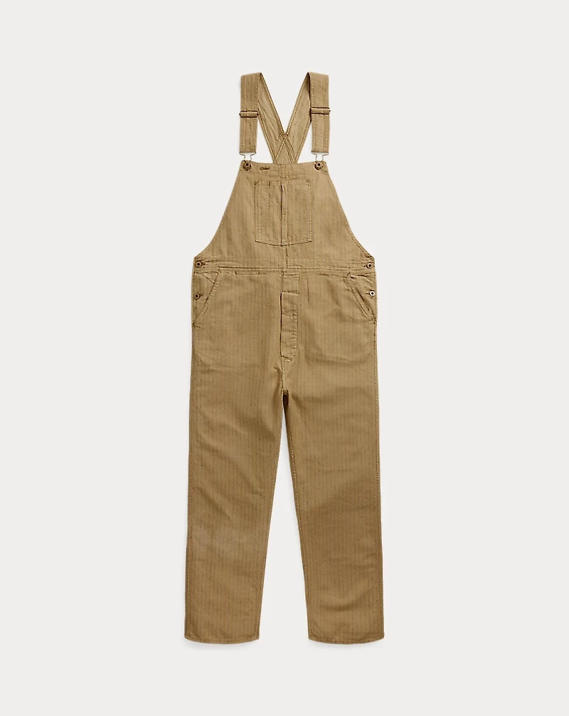 Striped Linen-Cotton Overall