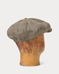 Glen Plaid Wool Twill Newsboy Cap