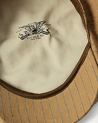 Striped Linen-Cotton Newsboy Cap
