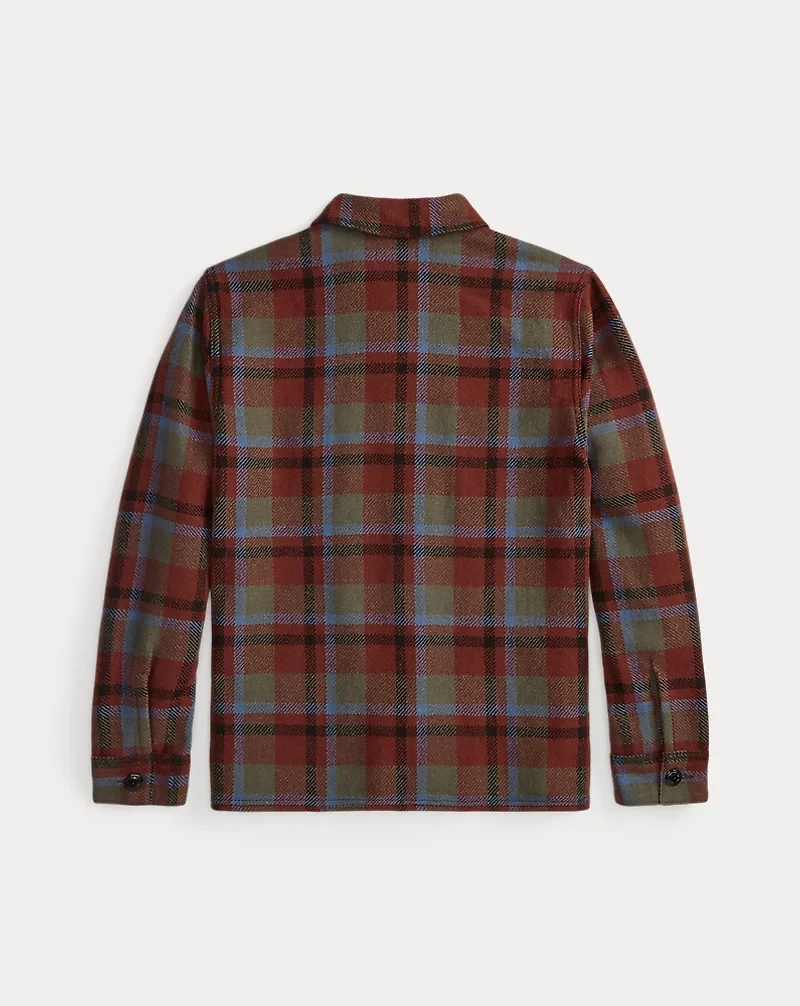 Plaid Wool Twill Shirt Jacket