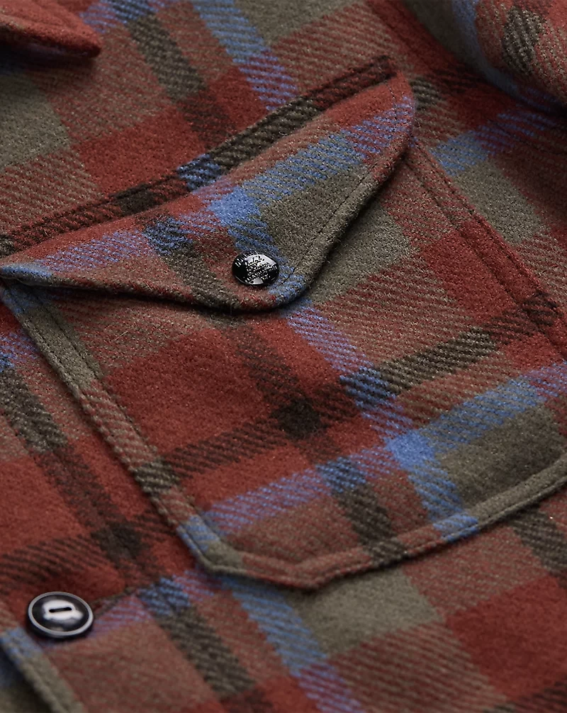 Plaid Wool Twill Shirt Jacket