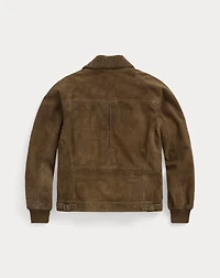 Shearling-Paneled Roughout Suede Jacket