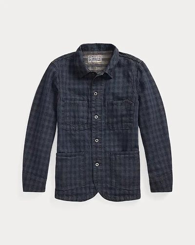 Plaid Jacquard Denim Jacket