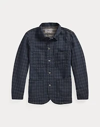 Plaid Jacquard Denim Jacket
