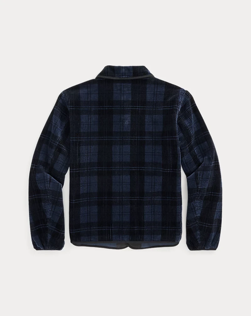Plaid-Print Corduroy Jacket