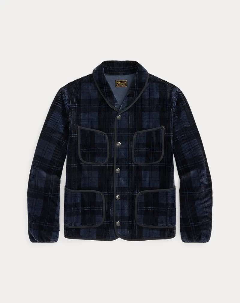 Plaid-Print Corduroy Jacket