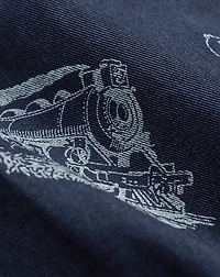 Indigo Railroad-Print Twill Jacket
