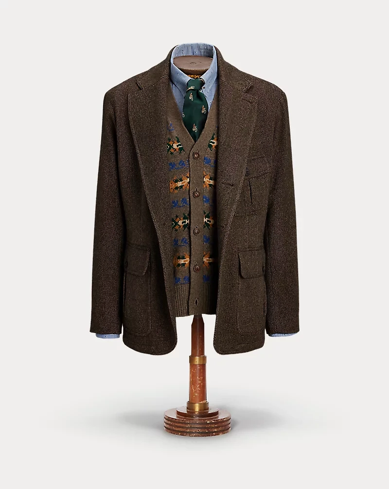 Unconstructed Herringbone Sport Coat