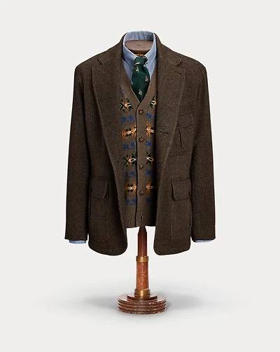 Unconstructed Herringbone Sport Coat