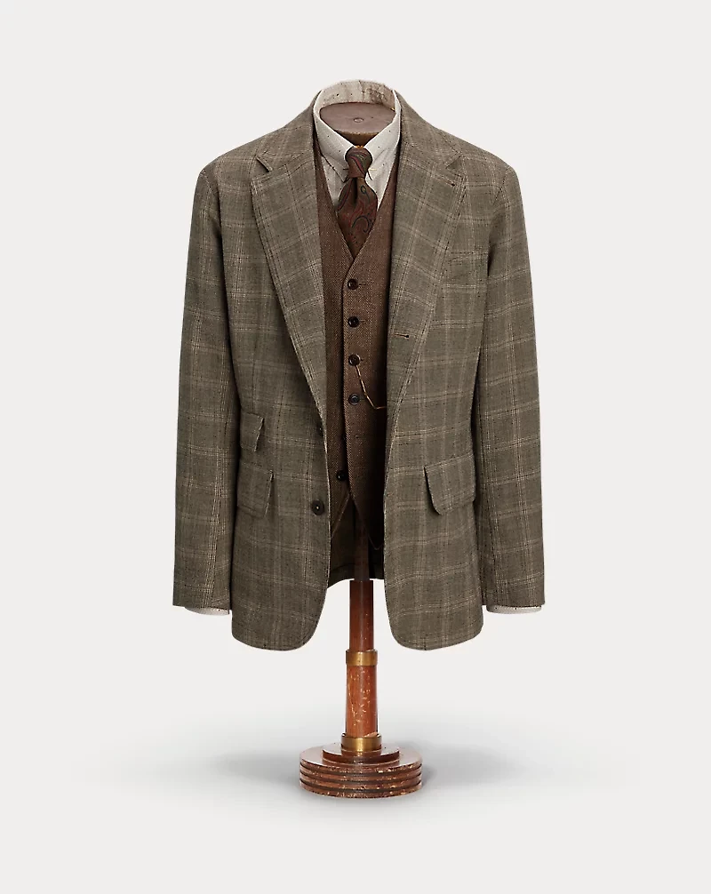 Unconstructed Checked Wool Sport Coat