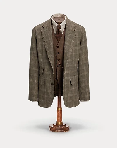 Unconstructed Checked Wool Sport Coat