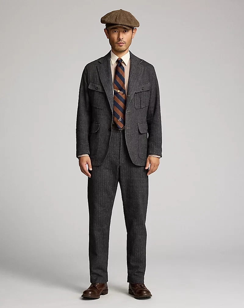 Cotton-Linen Herringbone Sport Coat