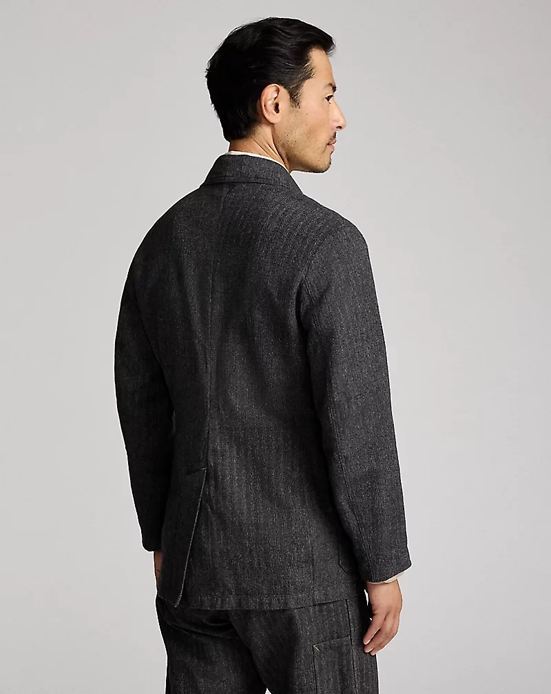 Cotton-Linen Herringbone Sport Coat
