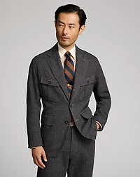 Cotton-Linen Herringbone Sport Coat